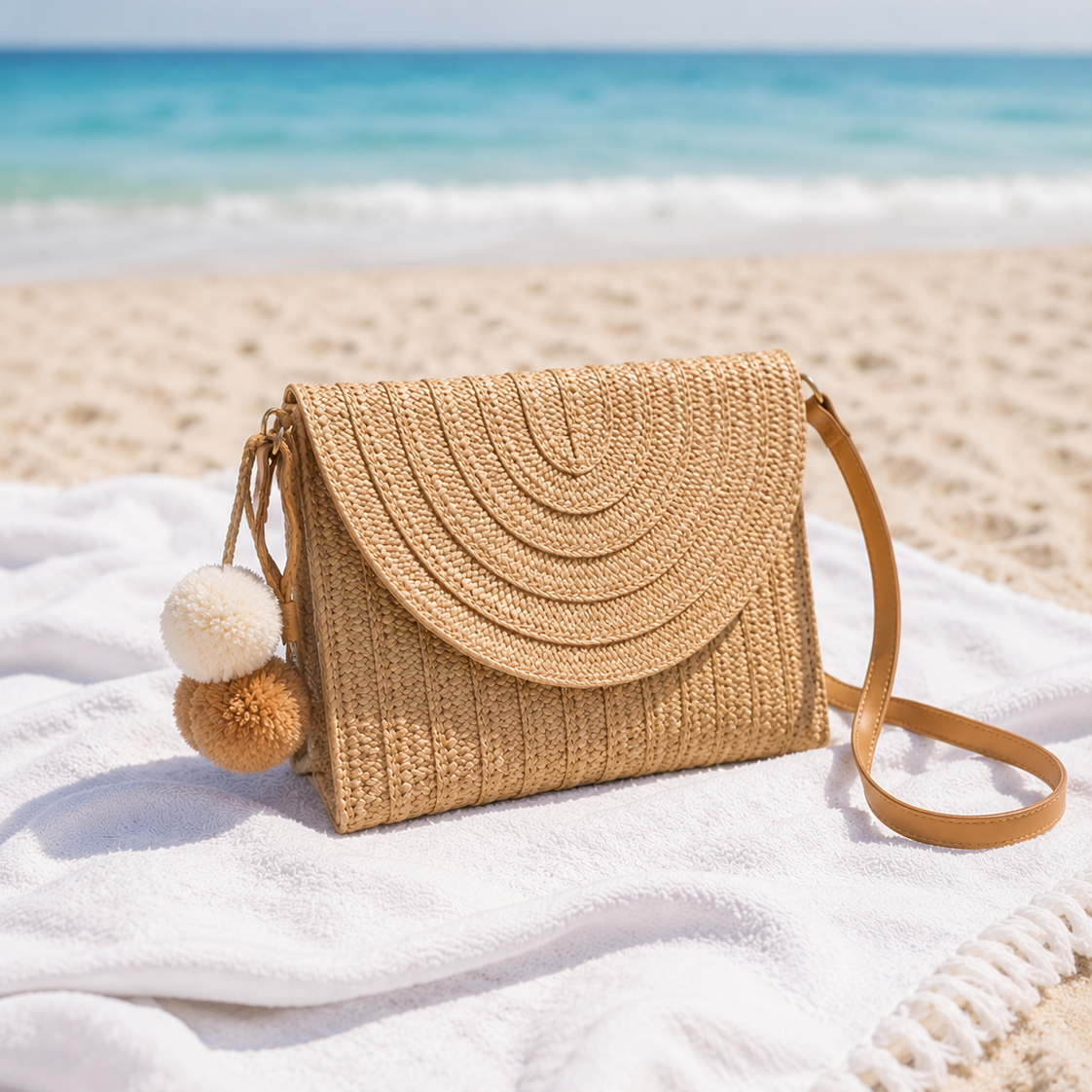 Woven Crossbody Beach  Bag