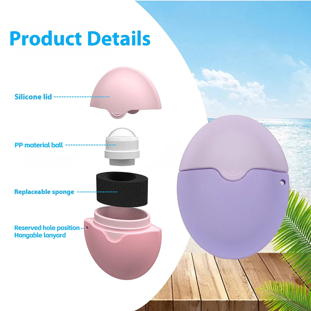 Refillable Silicone Sunscreen Roller Applicator
